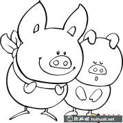 卡通小豬簡(jiǎn)筆畫(huà)作品欣賞