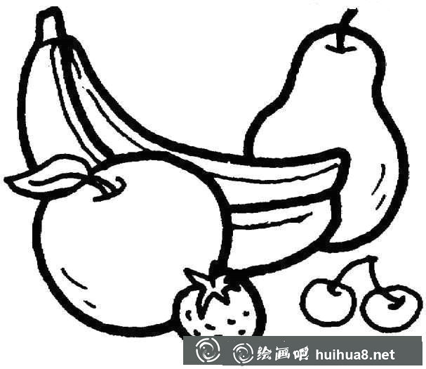水果拼盤簡筆畫2