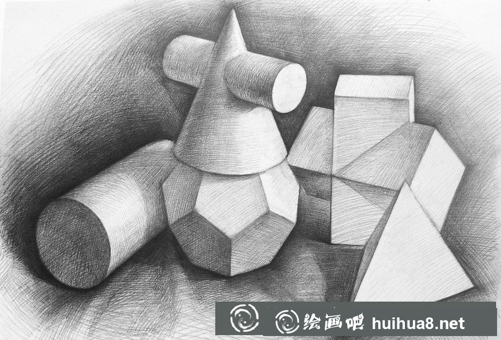 素描石膏幾何體作品三