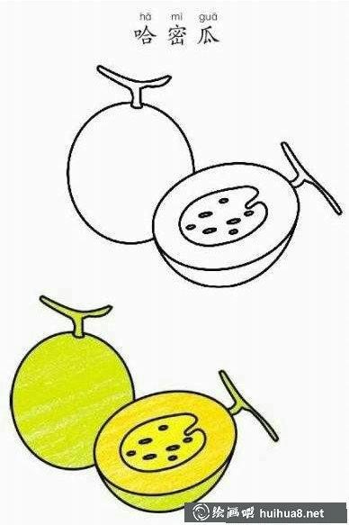 哈密瓜簡(jiǎn)筆畫(huà)