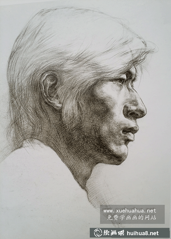 男青年素描頭像
