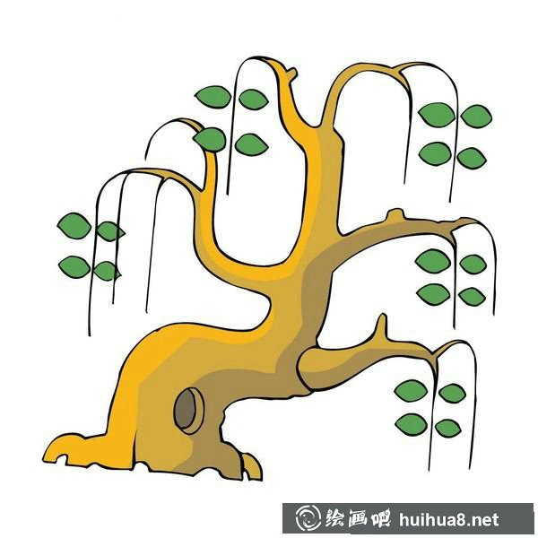 柳樹(shù)簡(jiǎn)筆畫(huà)圖片7