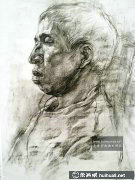 側(cè)面素描男子頭像藝術(shù)鑒賞