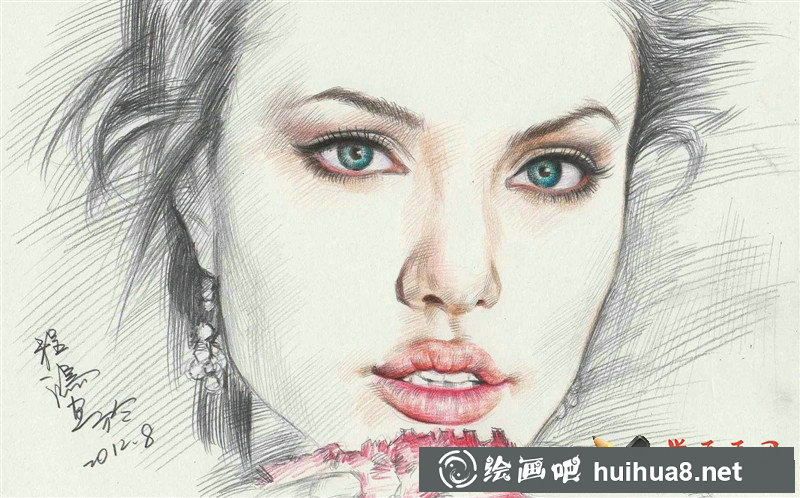 程鴻彩鉛人物作品欣賞(1)