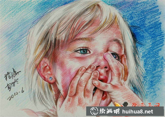 程鴻彩鉛人物作品欣賞(9)