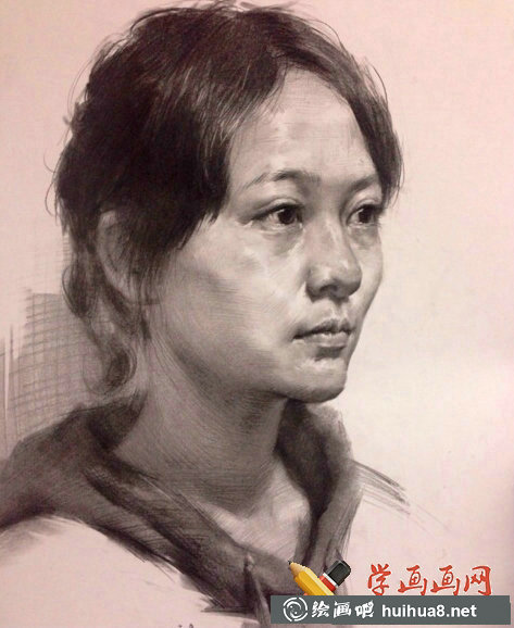 杭州老鷹畫室素描頭像作品欣賞(4)
