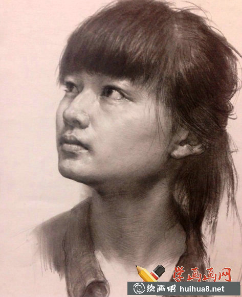 杭州老鷹畫室素描頭像作品欣賞(8)
