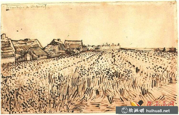梵高風(fēng)景素描畫欣賞【7p】(6)