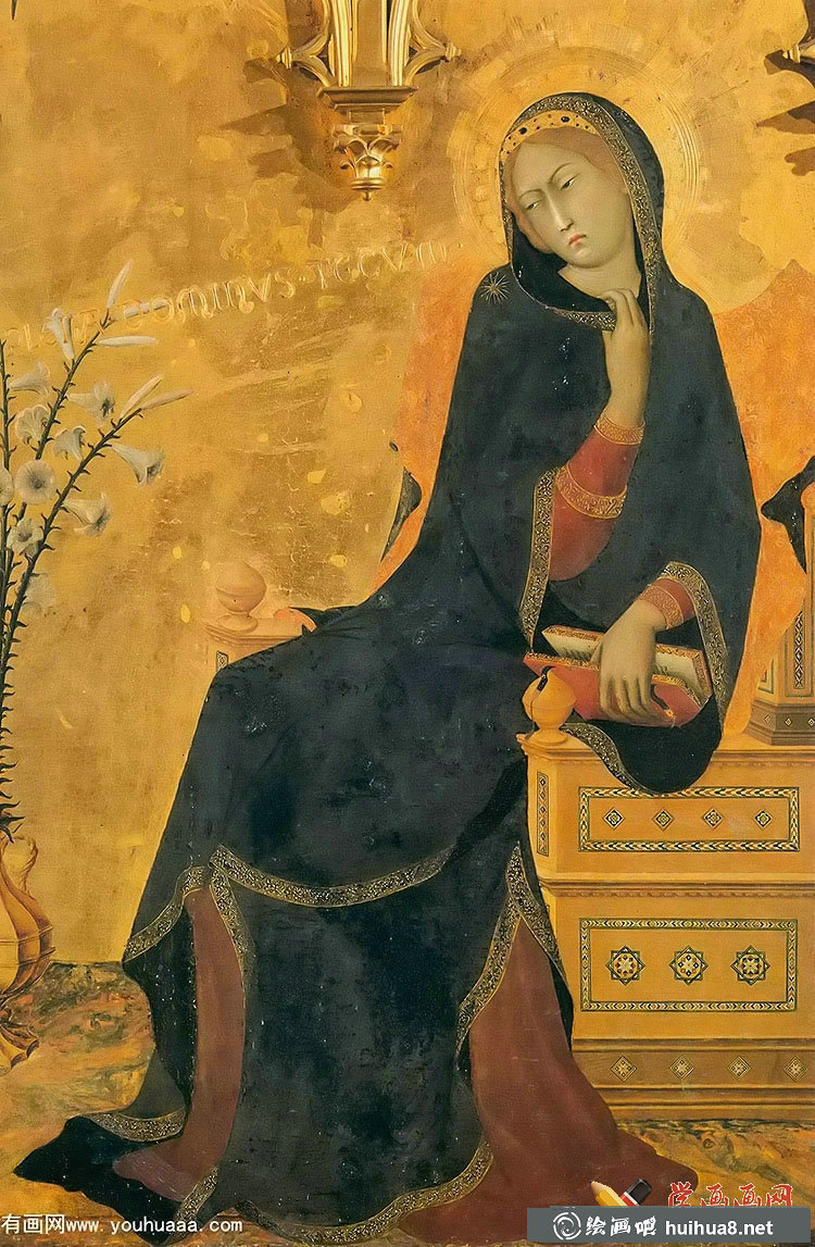 西蒙·馬丁尼油畫作品《天使報喜》(2)