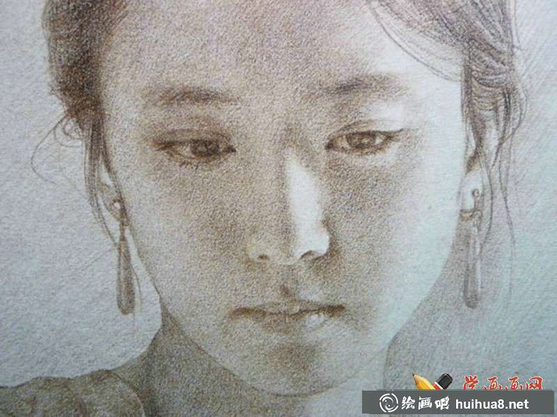 女子正側(cè)面素描頭像2張(2)