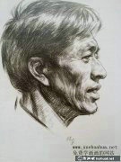 高清中老年男子頭像素描素材
