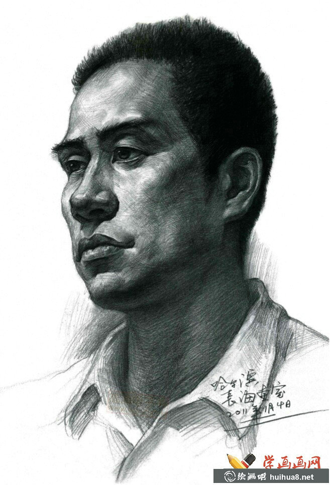 優(yōu)秀素描頭像作品集_高清臨摹素描圖片(4)
