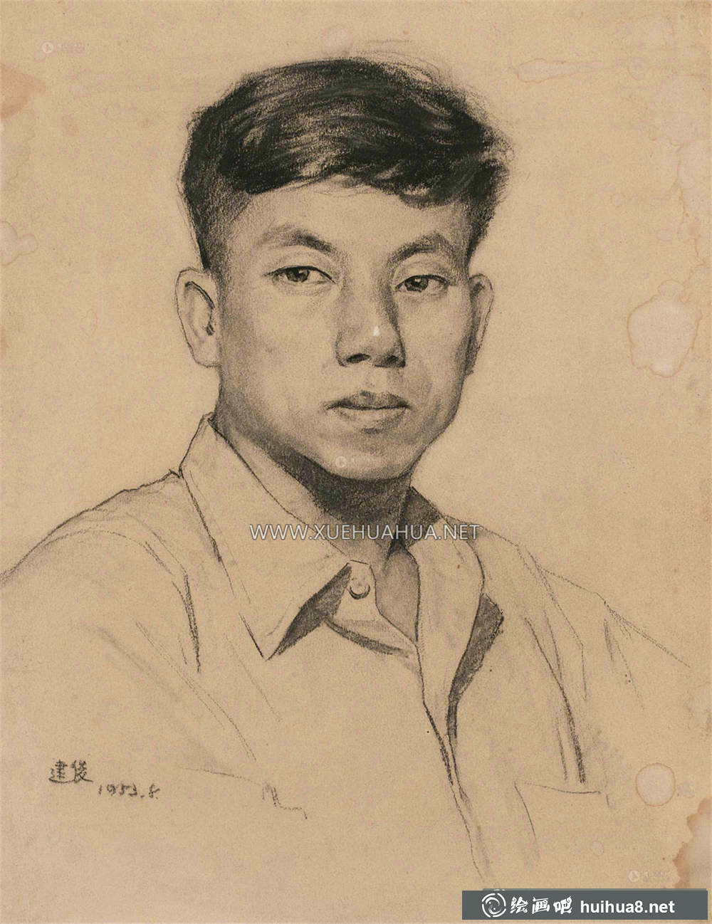 詹健俊《男青年素描頭像》(1)