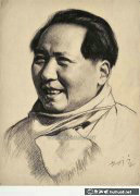 靳尚誼《毛澤東素描頭像》高清欣賞