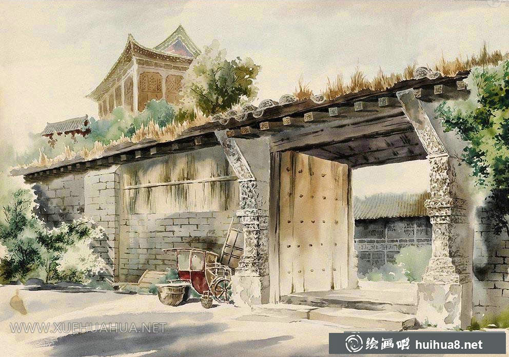 李劍晨水彩畫風(fēng)景4幅欣賞(3)