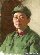 靳尚誼穿軍裝男子油畫肖像藝術(shù)
