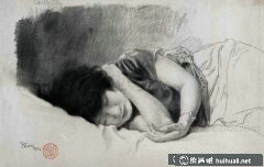徐悲鴻《睡》素描畫鑒賞
