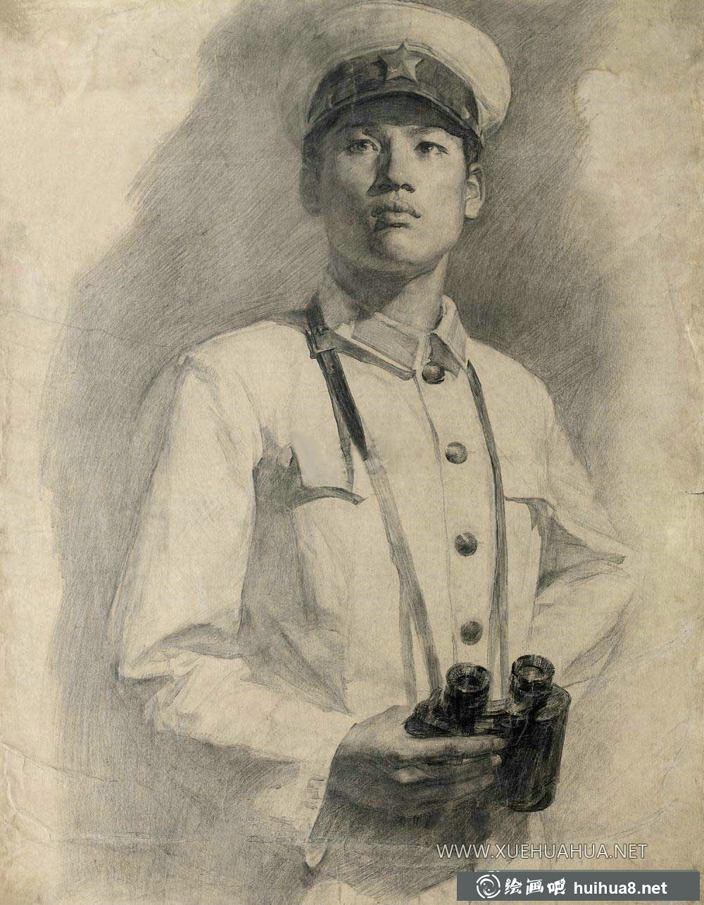 陳逸飛《海軍》素描圖片(1)
