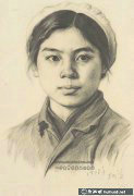 女青年高清素描頭像欣賞
