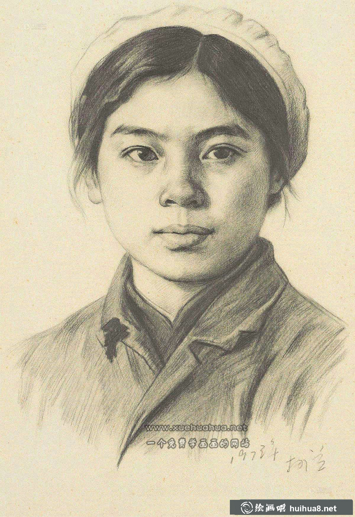 女青年素描頭像(1)