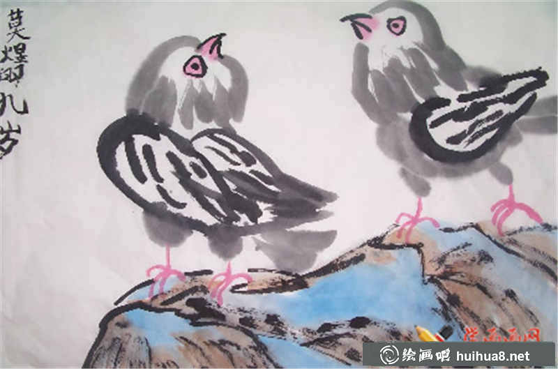 兒童中國畫小鳥(1)
