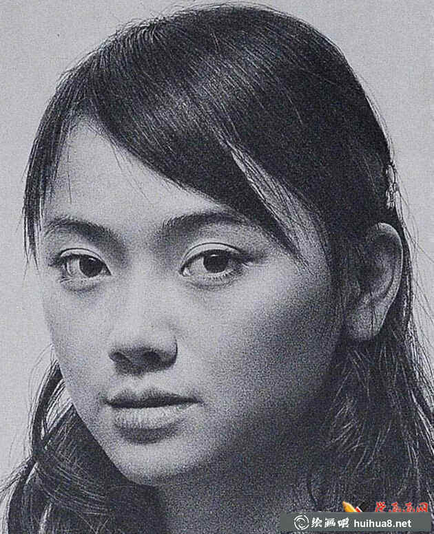 超寫實素描女子一幅（高清素描圖片）(2)