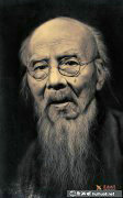 岳祥書《齊白石畫像》素描賞析
