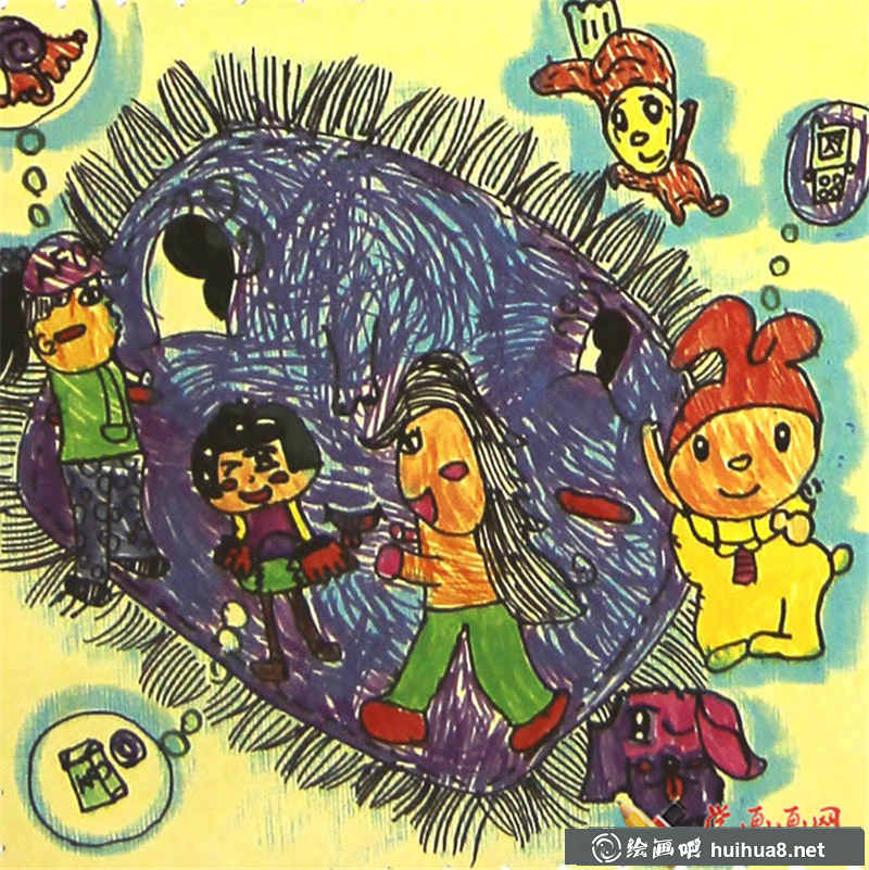 兒童水彩畫飛毯(1)