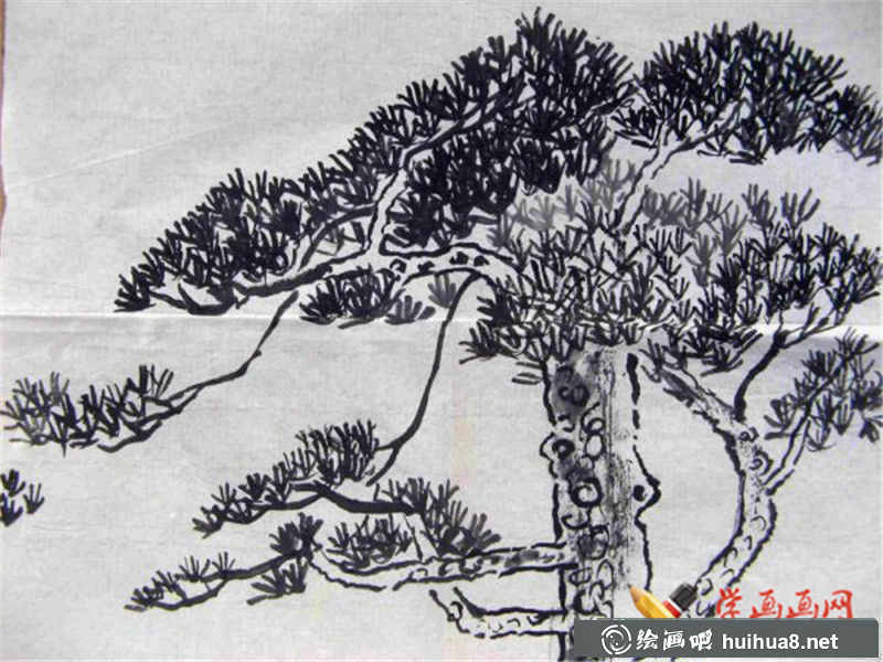 兒童中國畫松樹(1)