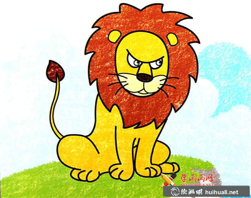 兒童油棒畫小獅子(1)