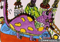 兒童創(chuàng)意繪畫(huà)，恐龍洗澡樂(lè)趣多