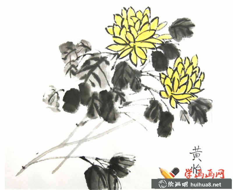 兒童中國(guó)畫菊花