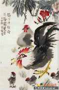 兒童國(guó)畫作品《小雞一家親》