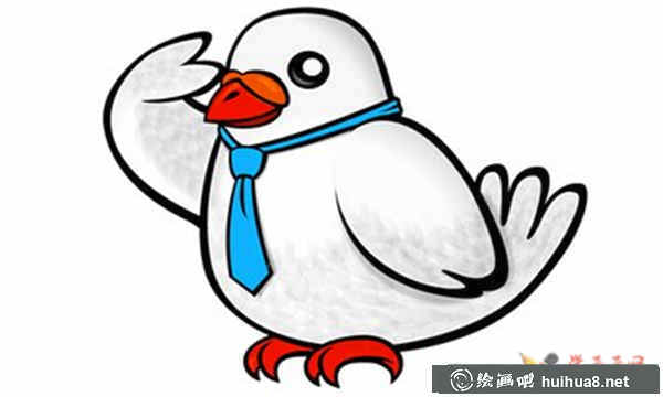 兒童畫小白鴿簡筆畫(1)