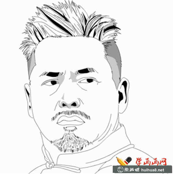 周潤發(fā)簡筆畫(1)