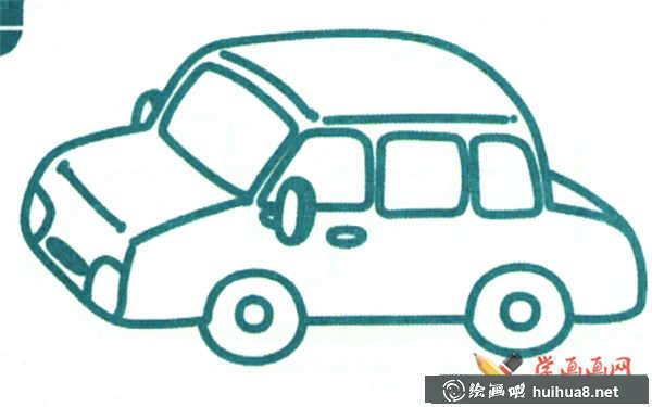 卡通小汽車簡筆畫(5)