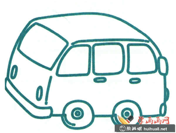 卡通小汽車簡筆畫(2)