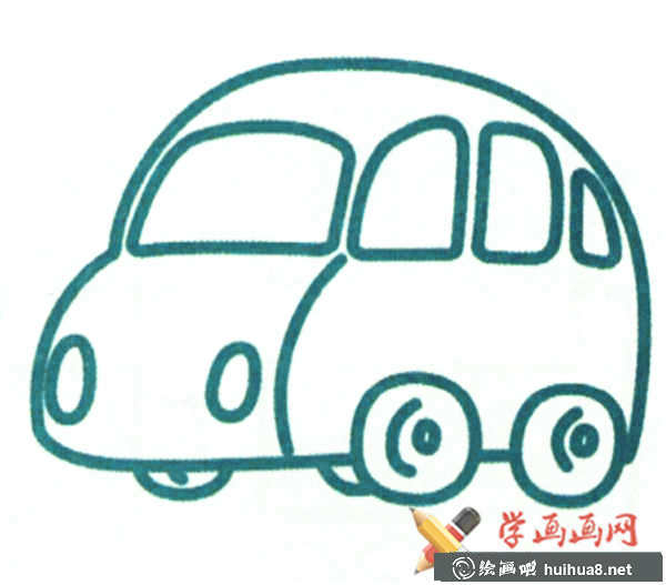 卡通小汽車簡筆畫(3)