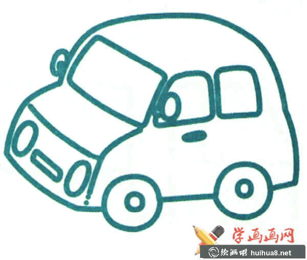 卡通小汽車簡筆畫(6)