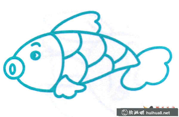 關于魚的簡筆畫(9)