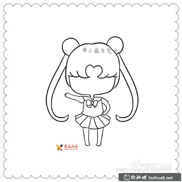 美少女戰(zhàn)士水冰月簡筆畫圖片(6)