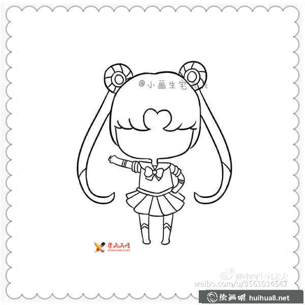 美少女戰(zhàn)士水冰月簡筆畫圖片(7)
