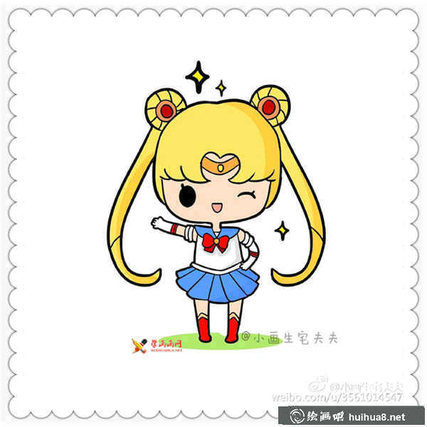 美少女戰(zhàn)士水冰月簡筆畫圖片(9)