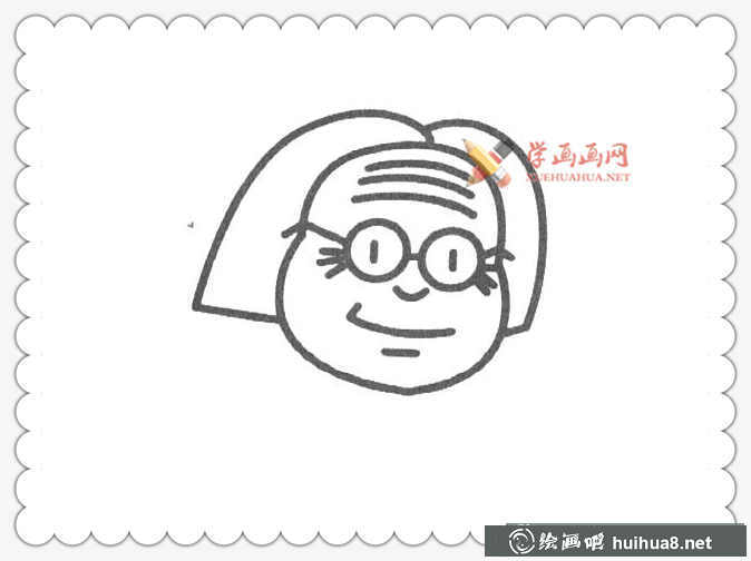 簡筆畫老奶奶的畫法(1)