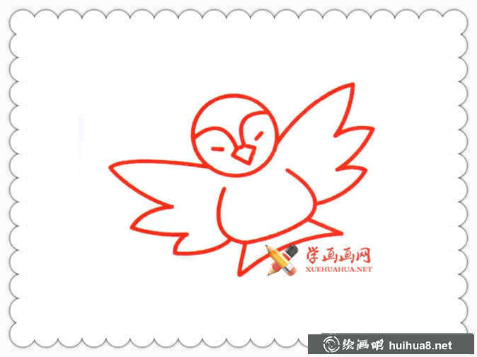 飛翔的麻雀簡(jiǎn)筆畫圖片(1)