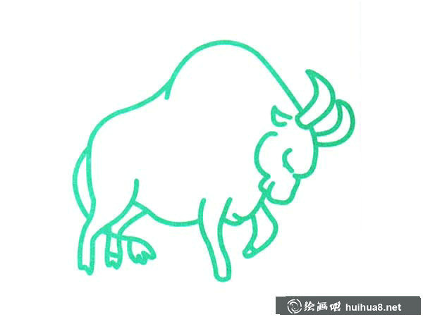 野牛簡(jiǎn)筆畫圖片(1)