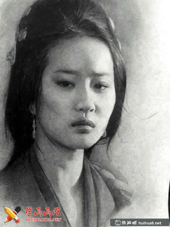 明星劉亦菲素描圖片(6)