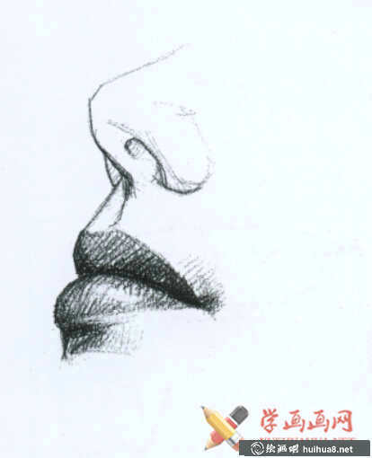 素描嘴的結(jié)構(gòu)及畫法步驟(10)