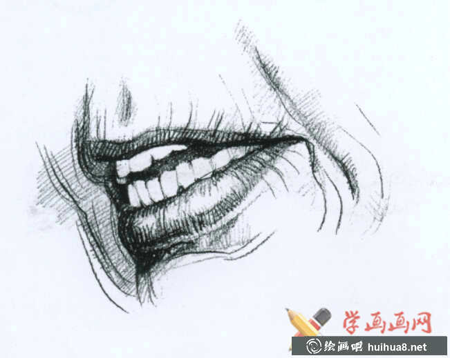 素描嘴的結(jié)構(gòu)及畫法步驟(15)