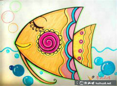 兒童繪熱帶魚(yú)油畫(huà)棒藝術(shù)創(chuàng)作
